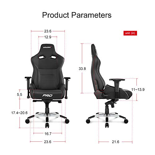 AKRacing AK BK Masters Series Pro Luxury XL Gaming Chair, Black
