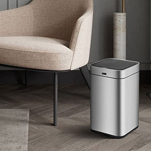 WRLRUILIAN Wastebasket Stainless Steel Rechargeable Intelligent Automatic Induction Trash Can Household Kitchen Living Room Trash Can 10L Recycling Trash Can (Size : 10L)