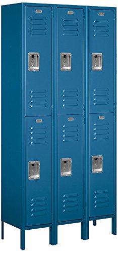 Salsbury Industries 62362BL-U Double Tier 36-Inch Wide 6-Feet High 12-Inch Deep Unassembled Standard Metal Locker, Blue