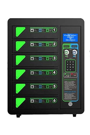 Pagertec UNY-Locker Secure Cell Phone Charging Station with Digital Pin Activation - Wall/Floor Mount, USB Charging, All Cable Types