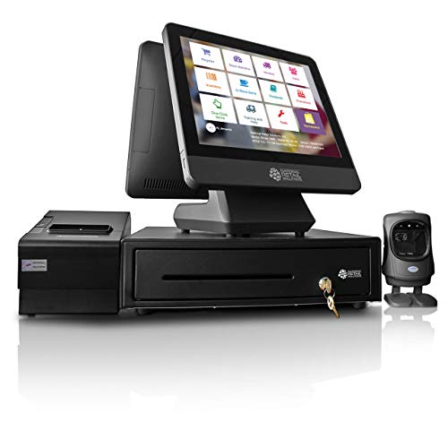 NRS Cash Register for Small Businesses (USA ONLY)- POS System Bundle Includes -Merchant Touch Screen Monitor, Customer-Facing Display, Barcode Scanner, Cash Drawer and Receipt Printer