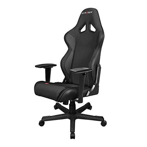 DXRacer Racing Series OH/RW106/N Racing Style Bucket Seat Ergonomic Executive Office Gaming Chair Computer Esports Desk Chair Lumbar Support Pillows (Black)