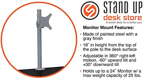 Stand Up Desk Store Rolling Adjustable Height Standing Desk Computer Workstation (Black, 48" Wide)
