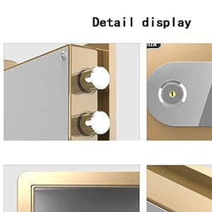 Jiaong Safes, Household Large Single Door 45cm Office File Cabinet Hotel Safe Bedside Anti-Theft Mechanical Password Key Safe Wall Safes, Protect Cash Documents Jewelry Valuables (Color : Brown)