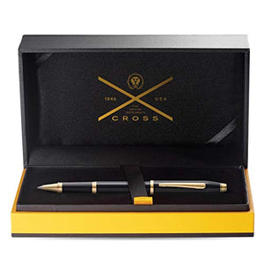 Cross Century II, Black, Selectip Rolling Ball Pen with 23 Karat Gold Plated Appointments (2504)