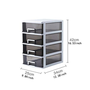 QSJY File Cabinets A4 Plastic File Drawer Expanding Organizer White Stand - 9.84×12.38×16.83inch