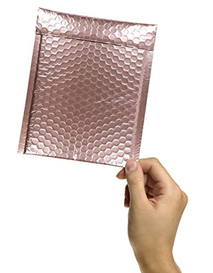 250 Pack Rose Gold Bubble Mailers 6.5 x 9 Metallic Padded Envelopes 6 1/2 x 9 Light Pink Cushion Envelopes. Peal and Seal. Shipping Bags for Mailing, Packing. Packaging in Bulk, Wholesale Price