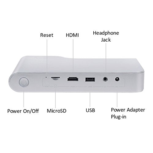 PIQS TT Virtual Touch Portable Projector, DLP Home Theater Mini Projector Support 1080P, WiFi, Bluetooth,with Autofocus/Keystone, 3-Hour Battery, for Business PPT, Home Cinema & Backyard Projection