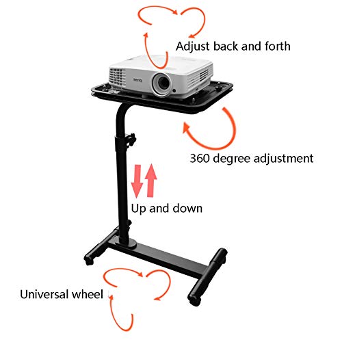 Mobile Standing Desk Laptop Trolley Stand Media Podium Black Adjustable Projector Stand (Size: 40 * 30cm) (45 * 35cm)