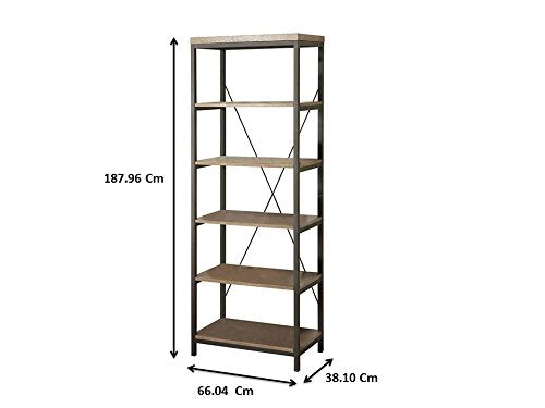 Homelegance Daria 5-Tier Bookcase, 26" W, Brown