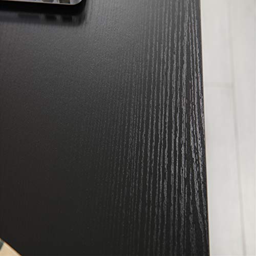 FYHJND L Shaped Computer Desk,L Corner Desk Wood & Steel Modern Writing Study Table Home Office Desk Large PC Laptop Workstation for Study Room Bedroom Living Room Office Room,Black,136×60×15.5cm