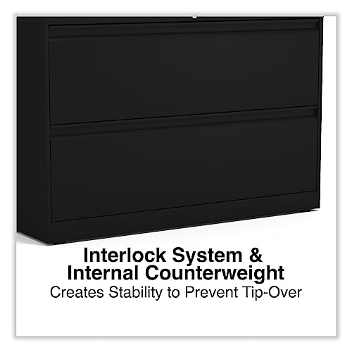 Alera 2-Drawer 42" W Lateral File Cabinet, Black, Legal (ALELF4229BL)