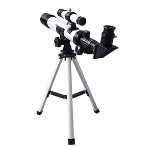 YSBZChu Telescope for Kids & Astronomy Beginners - 40mm Diameter 20X Magnification Telescope Portable Travel Telescope with Tripod,Educational Telescopes Kids Toy (Silver)