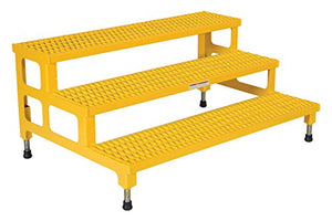 Vestil Steel Adjustable Step Mate Stand 3 Step 500 lb. Capacity Yellow