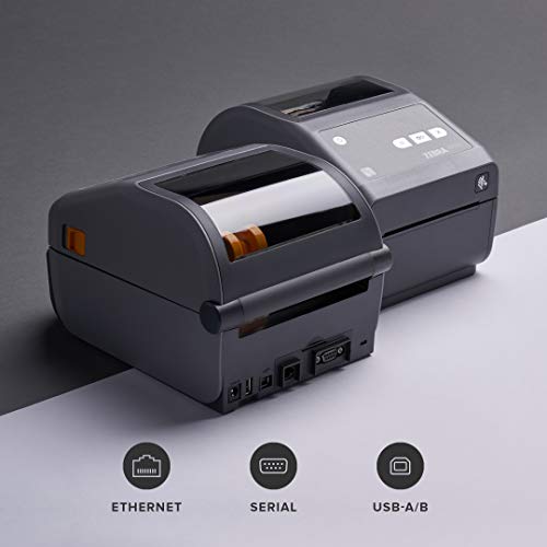 Zebra ZD620d Direct Thermal Desktop Printer 300 dpi Print Width 4 in Ethernet Serial USB Peeler Preinstalled ZD62043-D11F00EZ