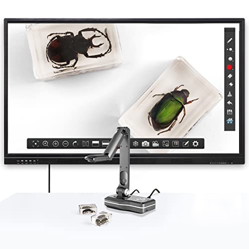 XIXIAN USB Document Camera V500 - 8 Mega-Pixel HD, Auto Focus, A3 Scanning - USB/VGA Ports - Ideal for Teachers Online