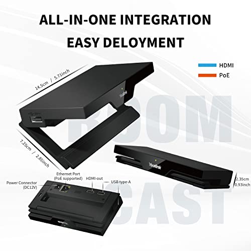 Yealink RoomCast Wireless HDMI Transmitter and Receiver 4K - WPP30 Plug & Play - Yealink A20 A30 Collaboration