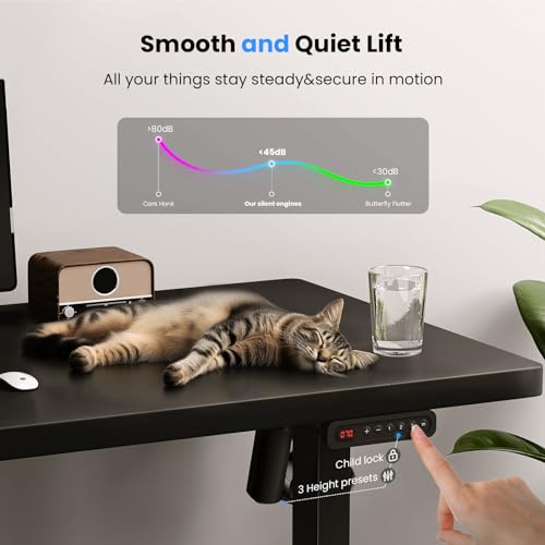 SIAGO Electric Standing Desk Adjustable - 63 x 24 Inch with Cable Management