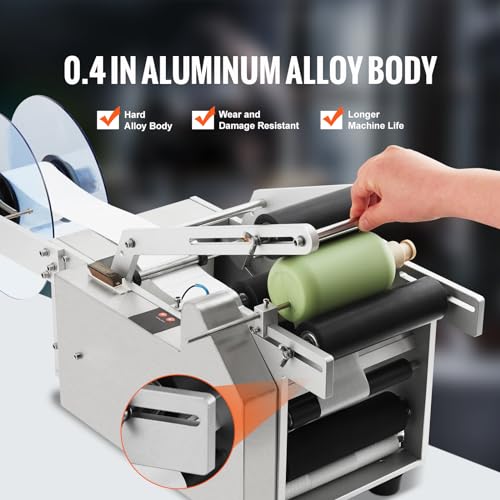 VEVOR Semi-Automatic Round Labeling Machine, Electric Bottle Label Applicator