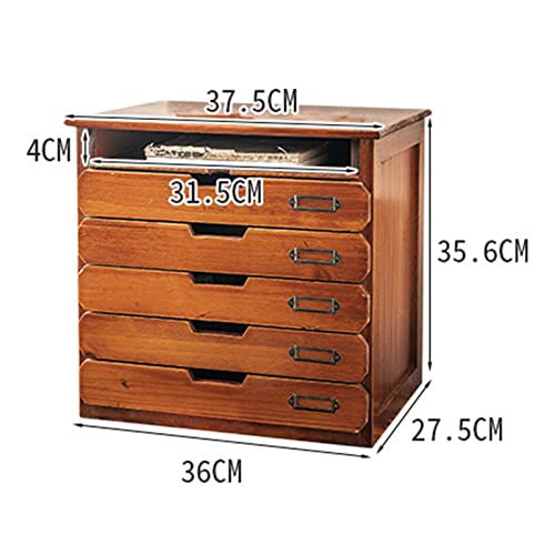 CHUANGRUN 5-Drawer Desk Organizer, Executive Office Supplies Desktop Filing A4 File Cabinet/Holder, Stackable Storage Box for Bill/Paper/Documents/Makeup Home Decor