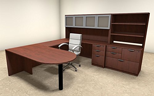 UTM Furniture 7pc U Shape Modern Executive Office Desk OT-SUL-U50