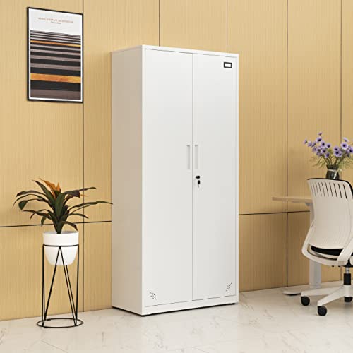Generic High Storage Cabinet with 2 Doors and 4 Partitions - 5 Storage Spaces, Home/Office Design