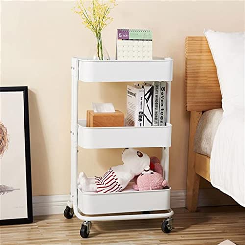 VejiA 3 Tier Rolling Metal Utility Cart with Wheels