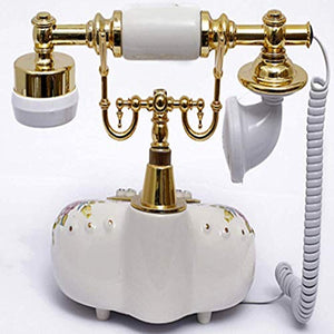 TEmkin Classic Retro Phone, Antique Style Floral Ceramic Home Decor Desk Fixed Phone