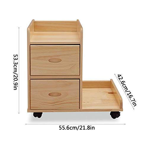 Wood CPU Stand with Drawers and Caster Wheels