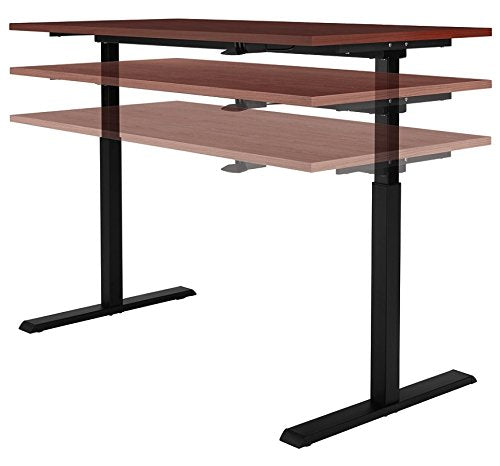 Realspace Magellan Pneumatic Sit-Stand Height-Adjustable Desk, Classic Cherry
