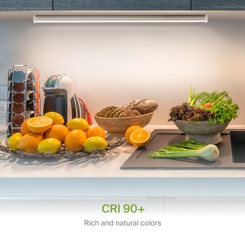ASD LED Under Cabinet Lighting 32 Inch, Dimmable, 3 Color Levels, Linkable - White, 12 Pack
