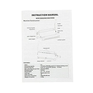 Binding Machine 34 Hole Puncher Manual Calendar Paper File Menu Punching Machine Spiral Coil Iron Ring A4 Binding Punching Machine for Schools, Offices, Photo Studios