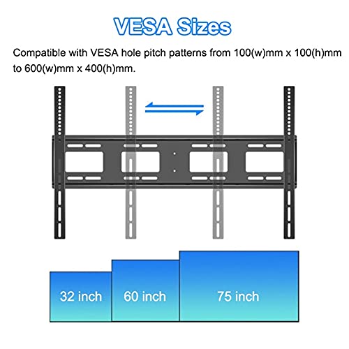 Generic Mobile TV Stand with Wheels & Av Shelf - Heavy Duty Black, Adjustable Height - Fits 32-75 Inch TV