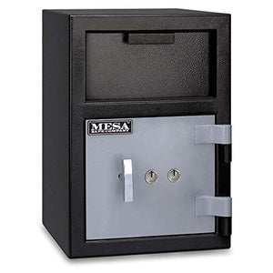 Mesa Safe MFL2014K All Steel Depository Safe with Key Lock, 0.8-Cubic Feet, Black and Grey