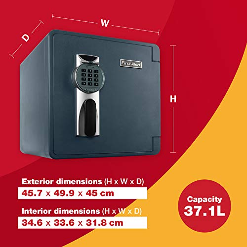 First Alert 2092DF Waterproof and Fire-Resistant Digital Safe, 1.31 Cubic Feet