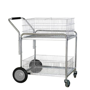 Yeeoy Wire Basket Mail Cart, Rolling File Cart - 250 lb Capacity