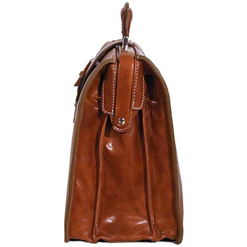 Floto Ciabatta Italian Leather Briefcase Attache (Olive (Honey) Brown)