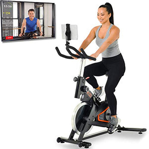Women’s Health Men’s Health Indoor Cycling Exercise Bike with MyCloudFitness App and Phone/Tablet Holder, Black (1227)