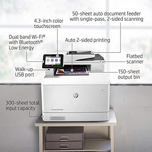 HP Color LaserJet Pro M479fdw All-in-One Wireless Laser Printer, Print & Copy & Scan & Fax, 28ppm, 600 x 600dpi, Auto 2-sided Printing, 4.3" Color Touchscreen Display, Wi-Fi, Bundle with Printer Cable