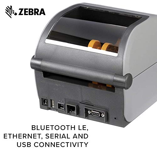 Zebra - ZD620d Direct Thermal Desktop Printer for Labels and Barcodes - Print Width 4 in - 203 dpi - Interface: Ethernet, Serial, USB - ZD62042-D01F00EZ (Renewed)