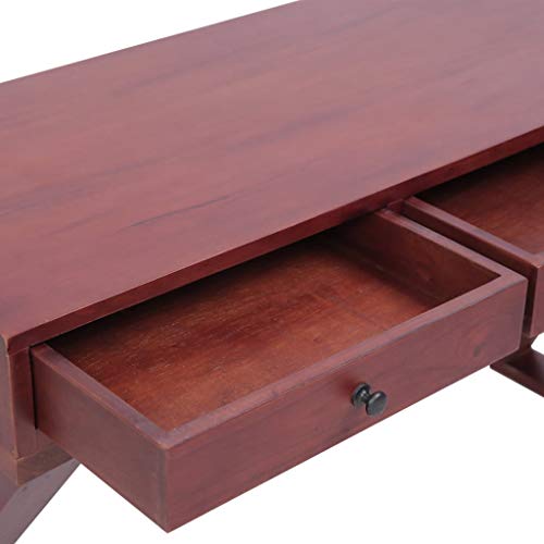 Writing Computer Desk, Solid Wood Study Writing Table, Student Desk with 3 Drawers, Home Office Workstation, Laptop PC Table for Bedroom Living Room
