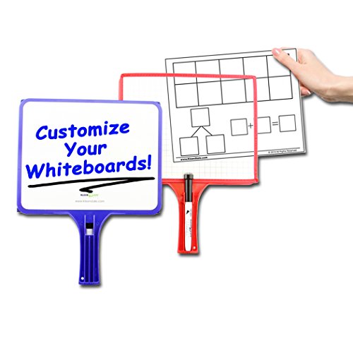 (36) KleenSlate 2-Sided Customizable Whiteboard w/Clear Dry Erase Sleeve for Interchangeable Templates and Graphic Organizers-Bonus 36 Microfiber Cloths w/Bookbinder Rings and 36 Markers
