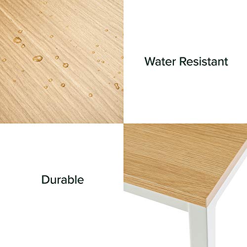ZINUS Jennifer 55 Inch White Frame Desk / Computer Workstation / Office Desk / Easy Assembly, Natural