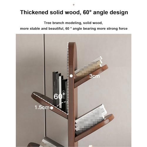 JacCos Large Capacity Floor-Standing Wooden Book Display Rack, 4/7/9-Tier Magazine Holder
