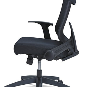 Alera ALEEBK4217 EB-K Series Synchro Mid-Back Mesh Chair, Black/Black Frame