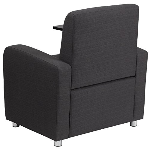 Flash Furniture Gray Fabric Guest Chair with Tablet Arm and Chrome Legs