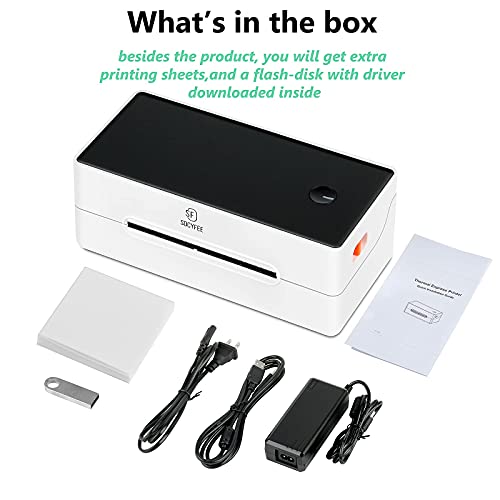 SDCYFEE Bluetooth Thermal Label Printer-Commercial Grade Direct Thermal High Speed Printer – Compatible with Etsy, Ebay, UPS,Amazon,Support Multiple Systems - Barcode Printer - 4x6 Printer