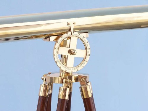 Hampton Nautical Floor Standing Brass Griffith Astro Telescope, 64", Brass