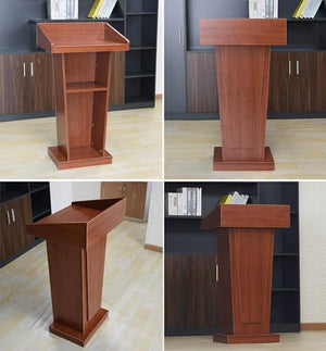 WooDeY Lectern Podium Stand with Open Storage - 60cmx113cm