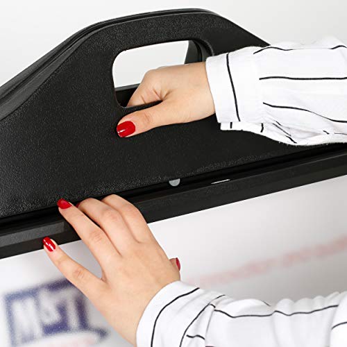 M&T Displays Street SignPro with Lens Protective Cover, 24x36 Inch Poster Black Double Sided Sandwich Board Folding A-Frame Sidewalk Curb Sign Portable Menu Display for Restaurant Cafe (2 Pack)